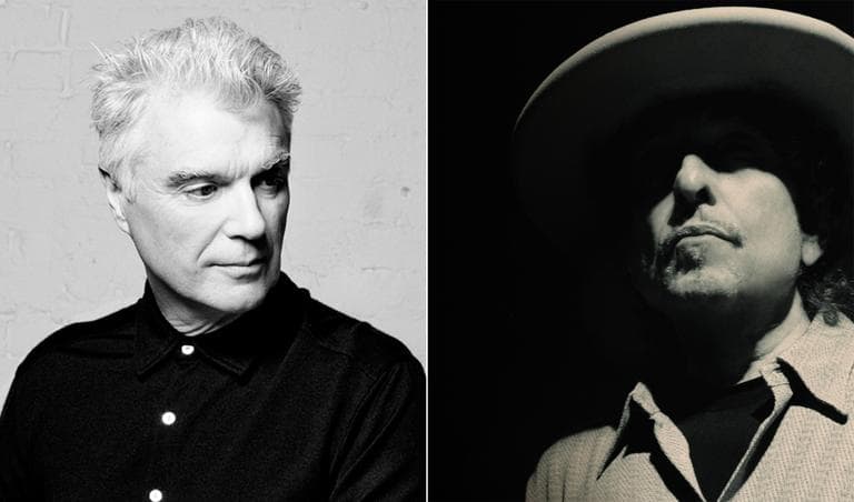 David Byrne, left, (Courtesy Catalina Kulczar ) and Bob Dylan (Courtesy of Sony) 