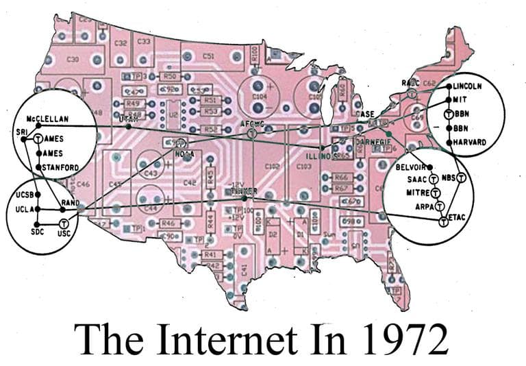 The internet in 1972 (photo illustration Alex Kingsbury/WBUR)
