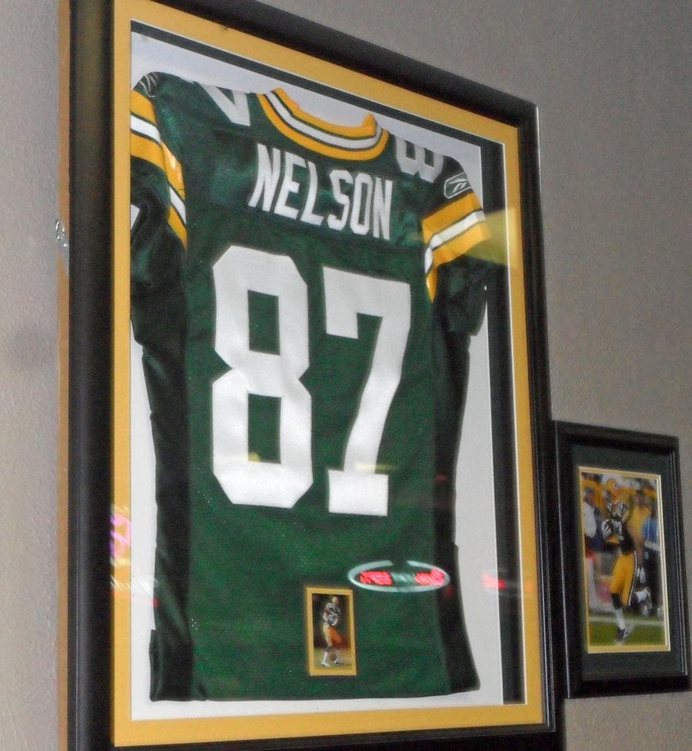 Jordy Nelson's Packers jersey hangs in his parents' restaurant. (Greg Echlin/Only A Game)