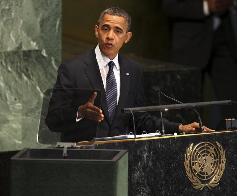 President Barack Obama speaks during the 67th session of the General Assembly at United Nations headquarters, Tuesday. (AP)