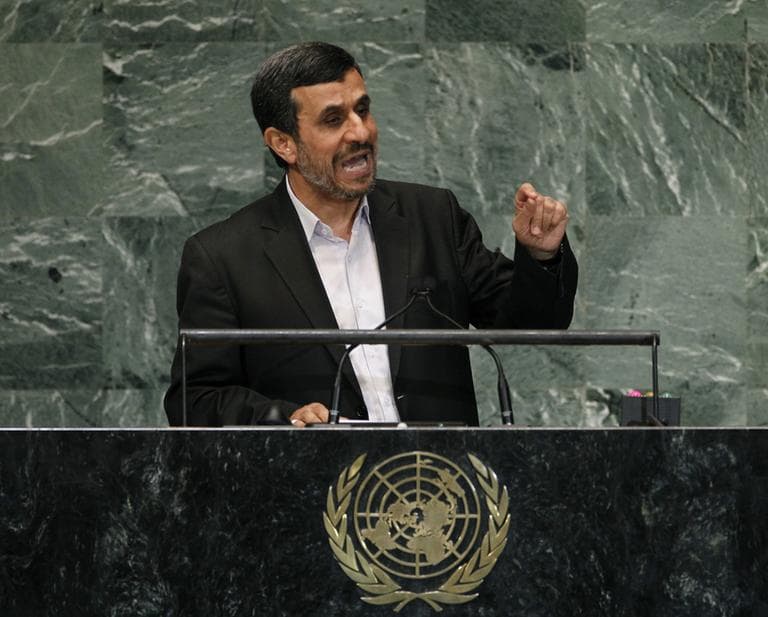 Mahmoud Ahmadinejad, President of Iran, addresses the 67th session of the United Nations General Assembly at U.N. headquarters, Wednesday. (AP)
