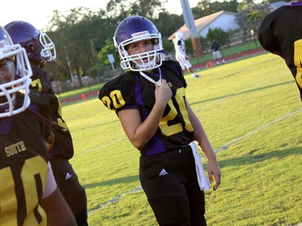 Erin DiMeglio, Florida's first female quarterback, plays for South Plantation High School. (Marisa Latzman)
