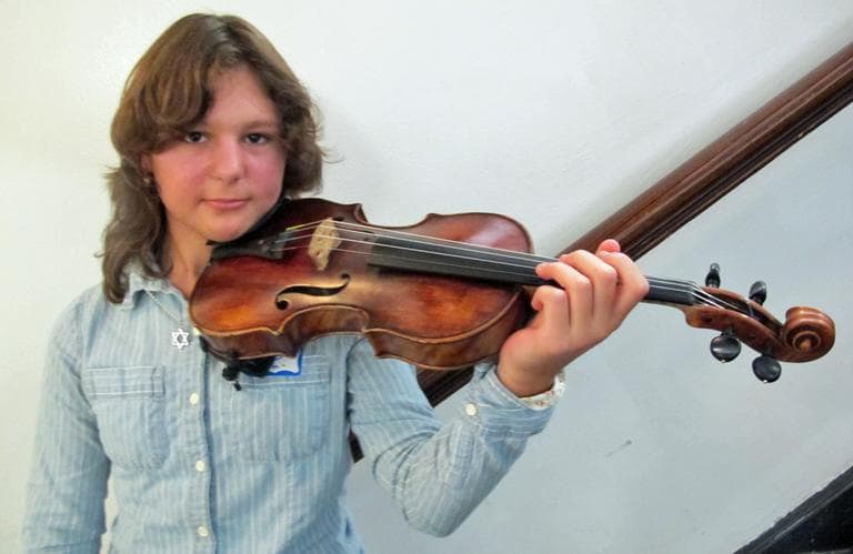 Illana Zaks, 12, is the youngest member of the BPYO. (Andrea Shea/WBUR)