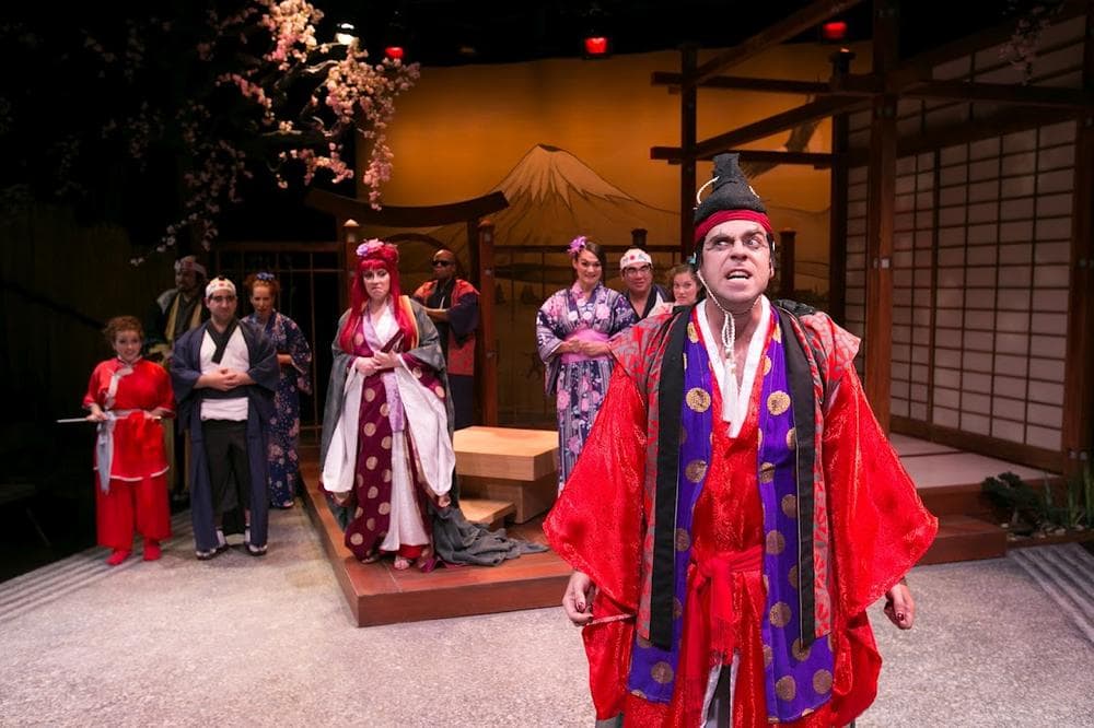 Timothy John Smith as &quot;The Mikado&quot; at the Lyric Stage Company of Boston. (Photo by Mark S. Howard)