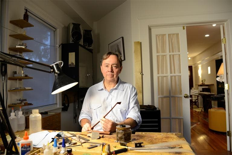 Benoit Rolland, in his home bow-making studio (Courtesy of the John D. &amp; Catherine T. MacArthur Foundation)
