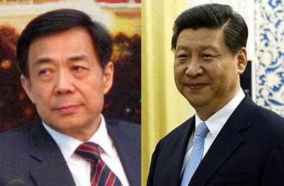 China's Bo Xilai (left) and Xi Jinping.