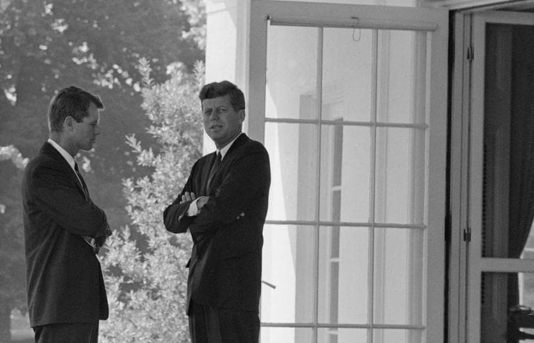 President John F. Kennedy, right, confers with his brother, Attorney General Robert F. Kennedy, at the White House on Oct. 1, 1962, during the buildup of military tensions between the U.S. and the Soviet Union that became the Cuban missile crisis later that month. (AP)
