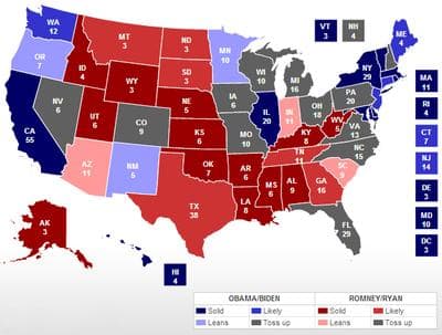 The state of the race. (RealClearPolitics)