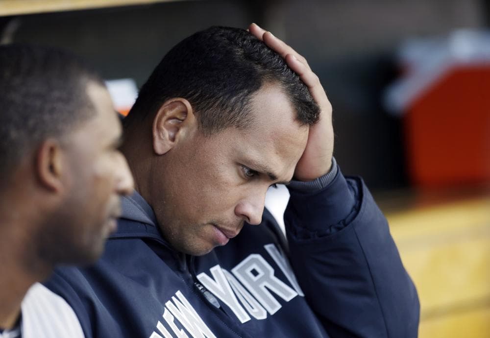 The New York Yankees' Alex Rodriguez spent much of the series against the Detroit Tigers on the bench. The Yankees never led during the four-game sweep. (Paul Sancya/AP)