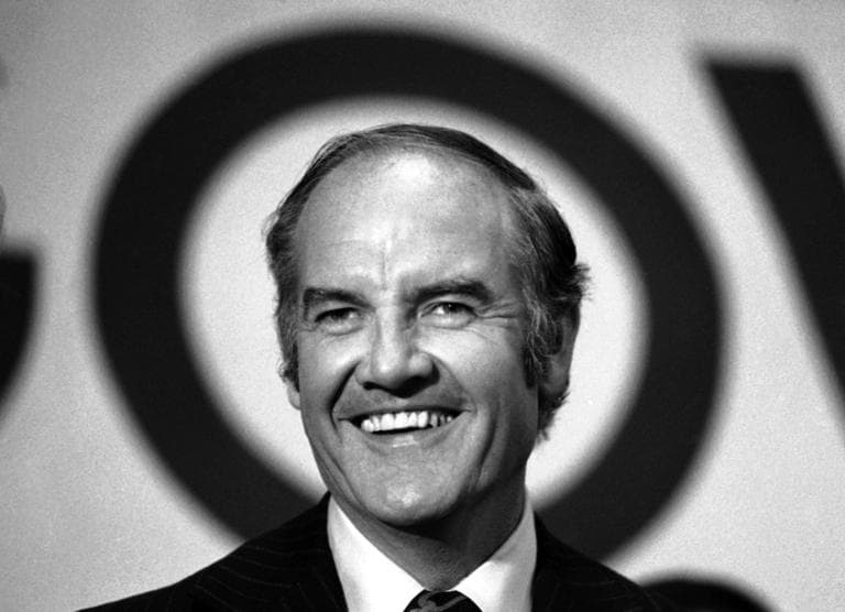 Sen. George McGovern speaks at the National Maritime Union Hall in New York in October 1972. A family spokesman said he passed away peacefully, surrounded by family and life-long friends, early Sunday morning. He was 90. (AP/Bob Daugherty)