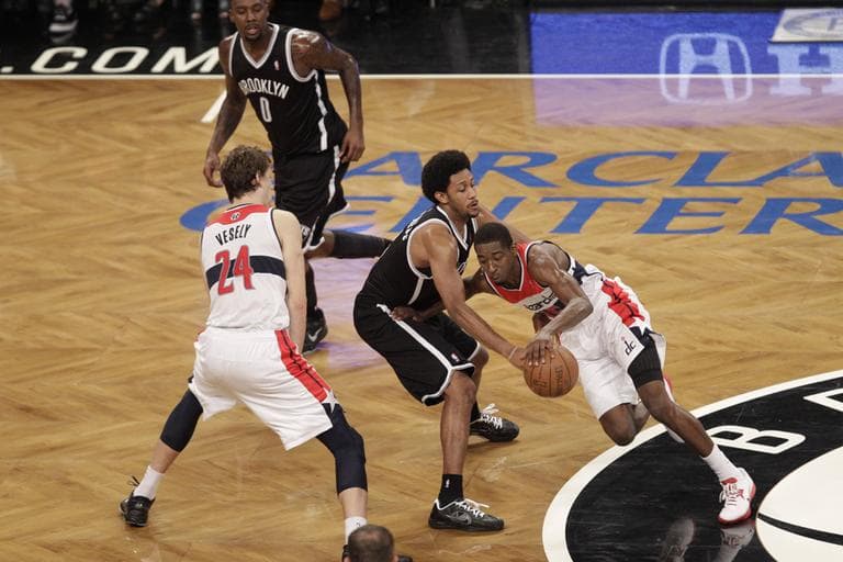 The Brooklyn Nets and Washington Wizards play an NBA preseason basketball game at the Barclays Center in Brooklyn last week. (AP/Kathy Willens)