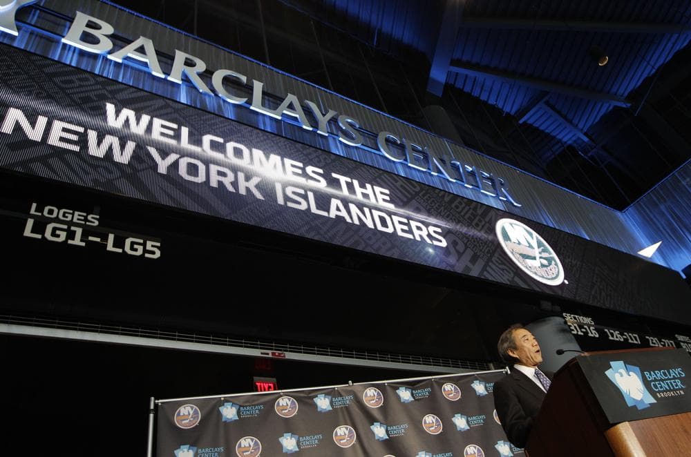New York Islanders owner Charles Wang speaks at a press conference in New York. Wang announced that the Islanders hockey team would move to Brooklyn's Barclays Center starting in 2015. (Kathy Willens/AP)