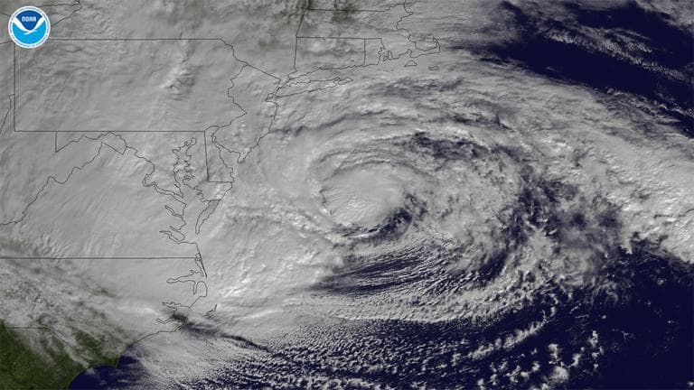 GOES -13 satellite image of Hurricane Sandy (NOAA)