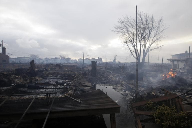 Damage caused by a fire at Breezy Point is shown Tuesday (Frank Franklin II/AP)