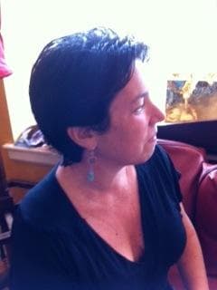 Kathy Gunst, pictured this summer before losing her hair. (Courtesy the author)