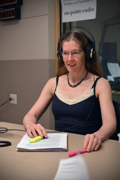 Sabina Knight, professor of Chinese and Comparative Literature at Smith College, in the On Point studios. (Alex Kingsbury/WBUR)