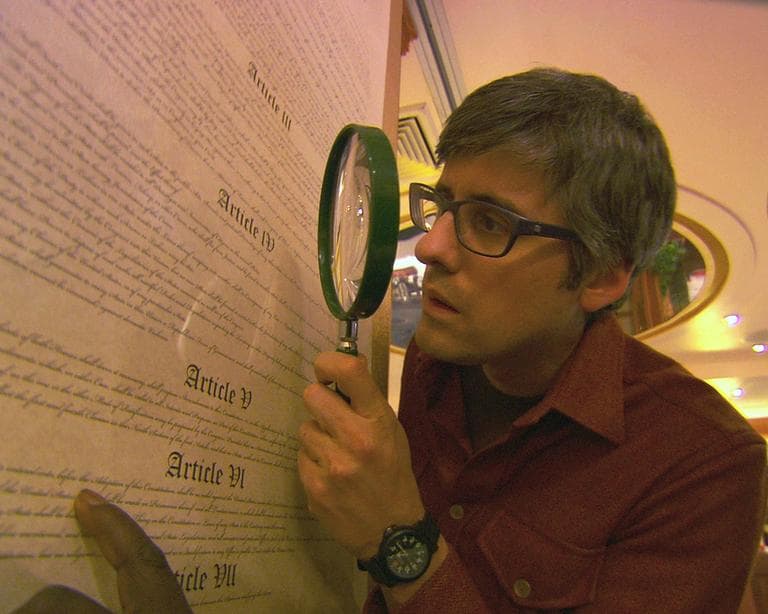 Mo Rocca examines the U.S. Constitution in the film 'Electoral Dysfunction.' (Trio Pictures)
