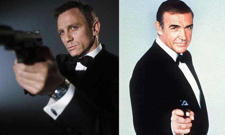 Two James Bonds: Actor Daniel Craig, left, in ‘Skyfall,’ and Sean Connery, right, in ‘Never Say Never Again.’ (Danjaq, Taliafilm)