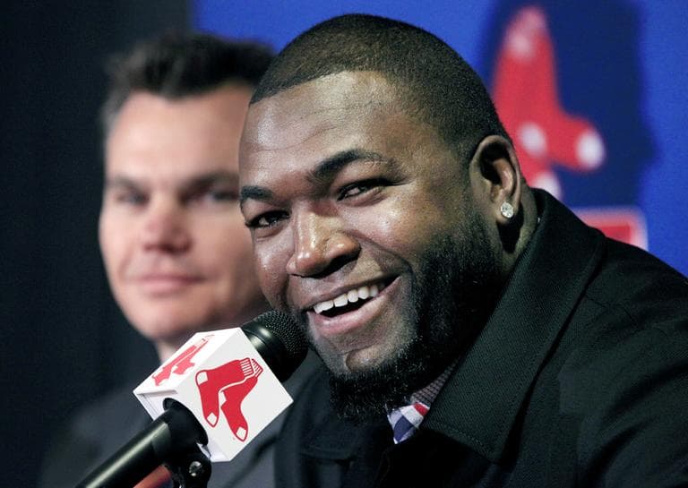 Boston Red Sox's David Ortiz speaks during a news conference Monday at Fenway Park. (Elise Amendola/AP)