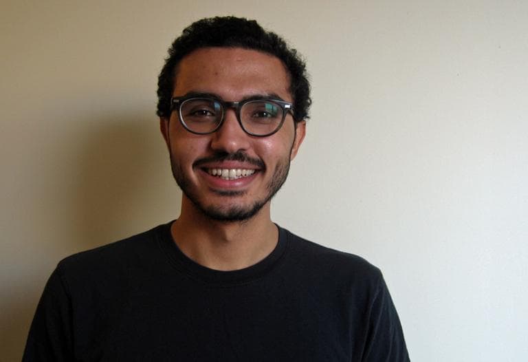 Ahmed Moor, a student at Harvard and member of the Palestinian Solidarity Coalition. (Kassandra Sundt/WBUR)