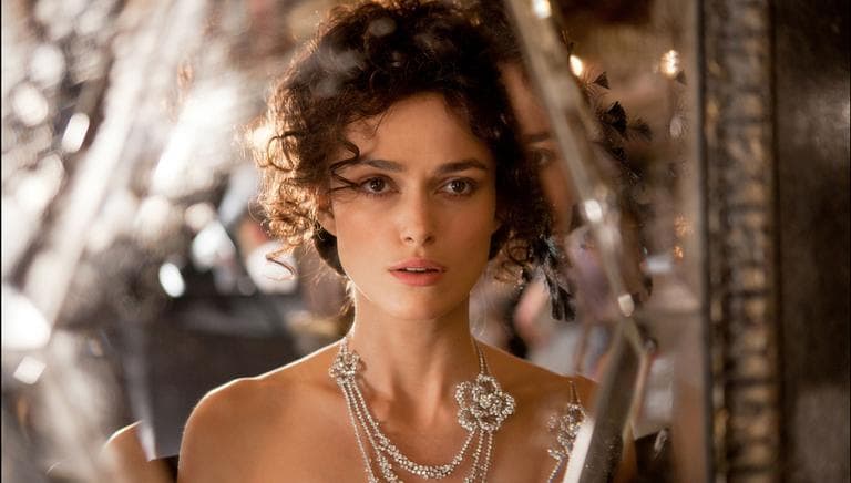 This publicity film image released by Focus Features shows Keira Knightley in a scene from &quot;Anna Karenina.&quot; While “Pride &amp; Prejudice” and “Atonement” were fresh, lively takes for an age that finds costume drama stuffy, director Joe Wright planned a wild and possibly off-putting ride on “Anna Karenina,” confining most of the action to a dilapidated theater where the actors would perform in a stylized cinematic ballet without the usual grand sweep of period-drama locations. (AP)