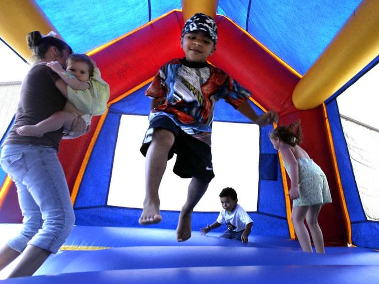 A nationwide study released Monday found inflatable bounce houses can be dangerous and the number of kids injured in related accidents has soared 15-fold in recent years. (LM Otero/AP File)