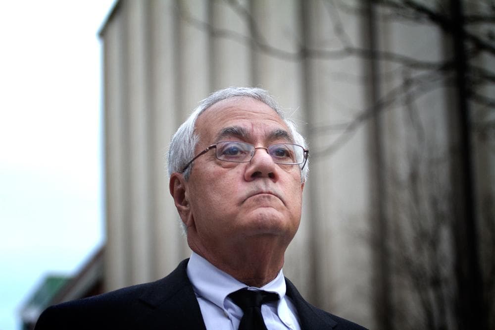 After 16 years in Congress, Rep. Barney Frank is retiring. Here he is at the funeral for former Boston Mayor Kevin White in February. Frank was once White's chief of staff in the 1960s. (Jesse Costa/WBUR)