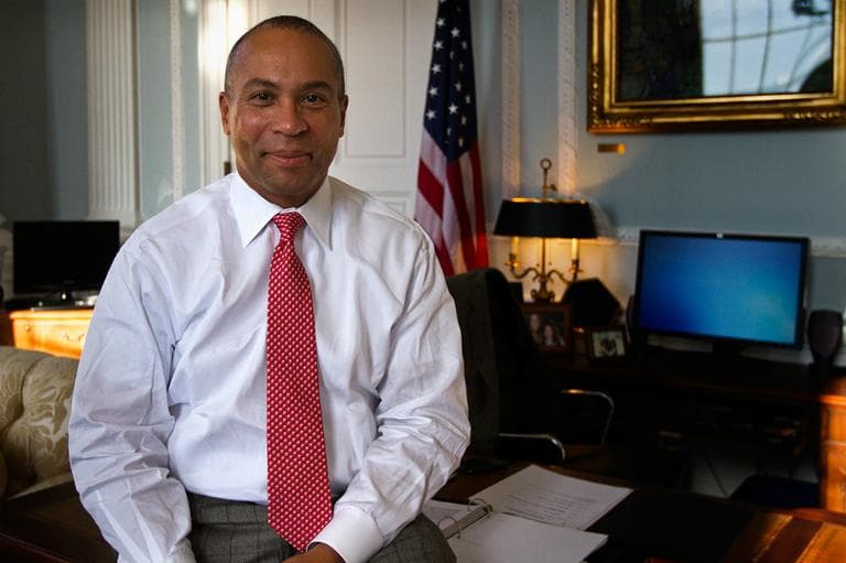 I ran for this job because I wanted it, and not to have it as a stepping stone to something else,” Gov. Deval Patrick said in a State House interview Thursday. (Jesse Costa/WBUR)
