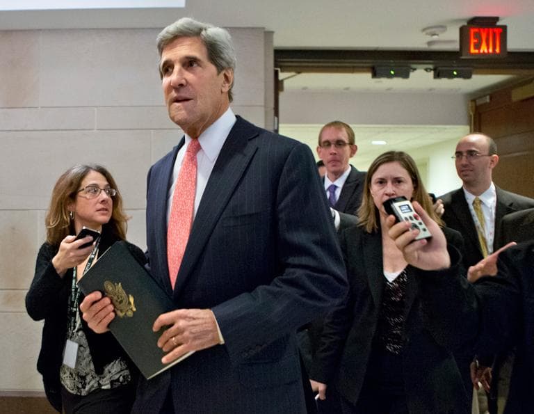 Some Massachusetts health care leaders worry about losing U.S. Sen. John Kerry, a strong advocate in Congress, if the senator is chosen for President Obama&#039;s Cabinet. (J. Scott Applewhite/AP, File)