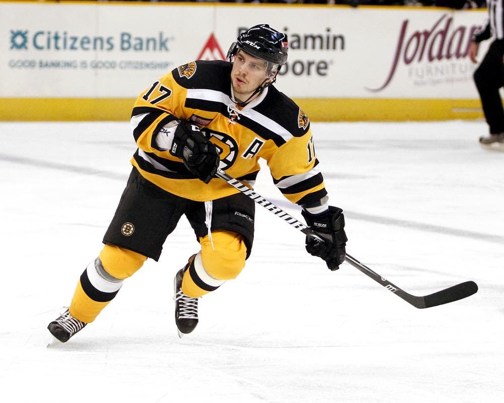 Chris Bourque has dreamed of being a Bruin since his father, Ray, played for Boston. This is Chris's first season with the Bruins' AHL affiliate in Providence, R.I., but the NHL lockout has his hopes of being called up on hold. (Photo courtesy of Alan Sullivan)