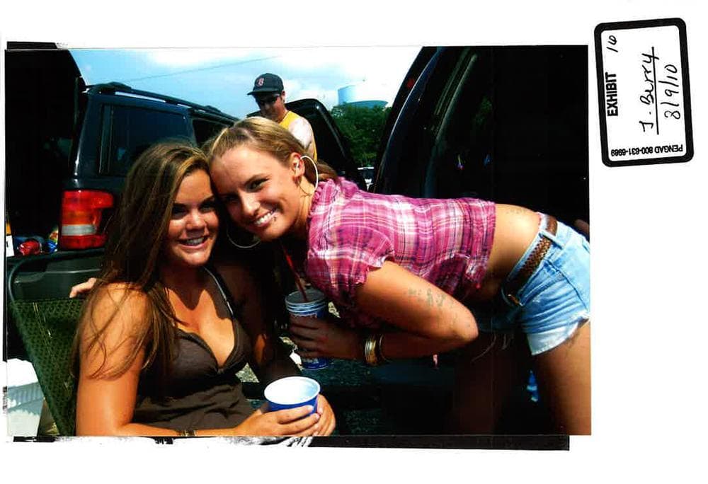 In this evidence exhibit photo, Alexa Latteo, left, and Debra Davis are at the music festival in 2008. They would be dead within six hours. The car crash occurred on Route 1 in Wrentham. (Courtesy)