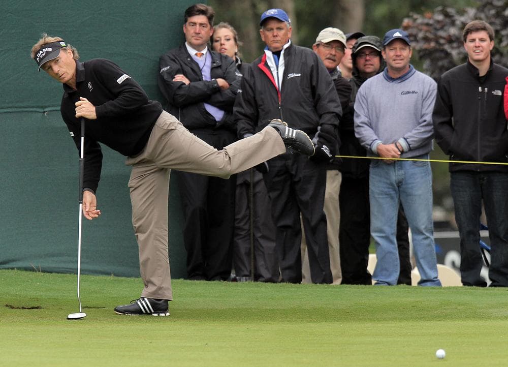 Bernhard Langer has been using a long putter for 15 years and was perplexed when the U.S. Golf Association announced a new rule that would ban players from anchoring the club to the body. (AP/Ted Richardson)