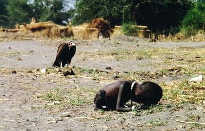 Kevin Carter won the Pulitzer Prize for this photo of a starving child in Sudan. (Kevin Carter/CORBIS/Sygma)