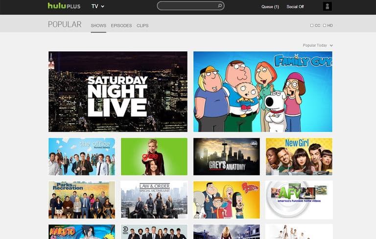 A screen capture from the streaming media service Hulu Plus. (Hulu)