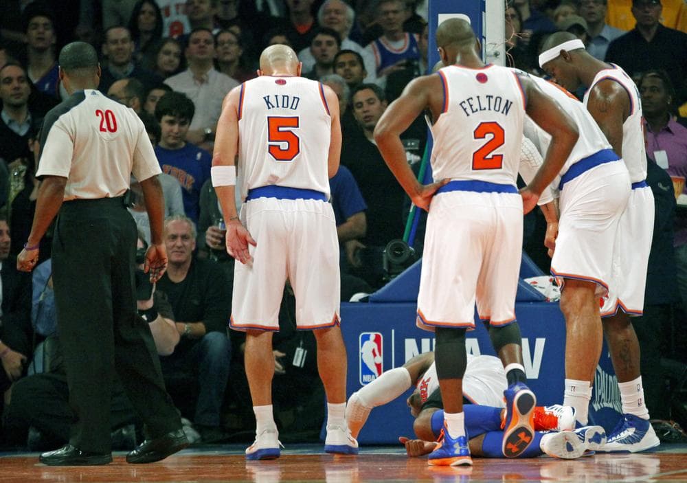 New York Knicks Jason Kidd and Raymond Felton during a game at Madison Square Garden. Kidd and Felton are two veterans who have contributed to the Knicks' success this season. (Karen Wu/AP)