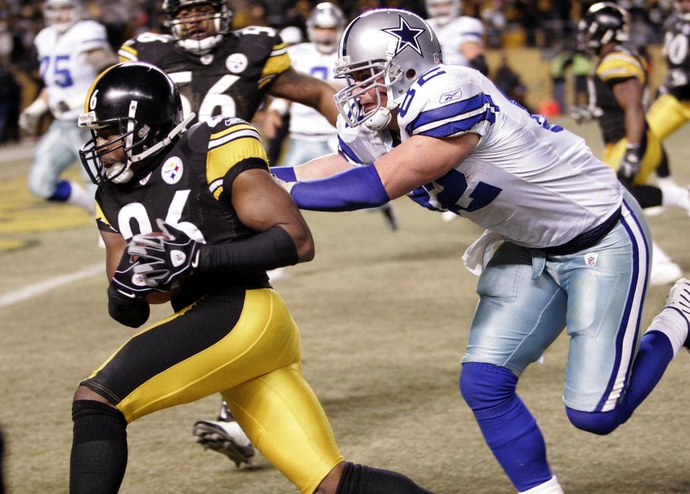 The Pittsburgh Steelers and the Dallas Cowboys during a game in 2008. The two historically powerhouse teams play this weekend, but without the clout they held in previous years. Still, they have some loyal, albeit disappointed fans. (Keith Srakocic/AP)