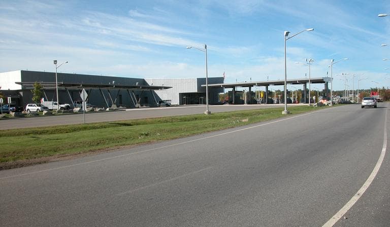 U.S. Customs and Border Protection facility in Calais, Maine, where WBUR's Steve Brown was detained in handcuffs for about 15 minutes. (Steve Brown/WBUR)