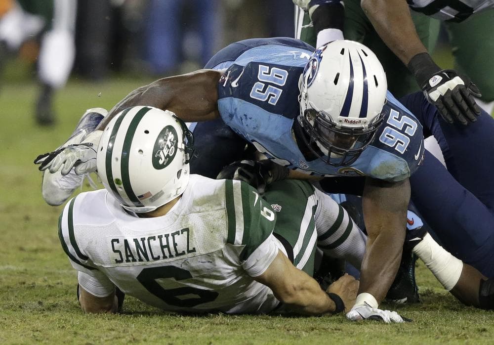 Jets' Quarterback Mark Sanchez has spent much of this season sacked, intercepted, or worse. (AP/Wade Payne)