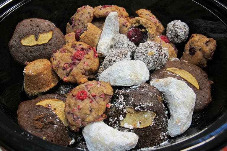 An assortment of Christmas cookies based on recipes from the early- to mid-20th century. (Aayesha Siddiqui/WBUR)