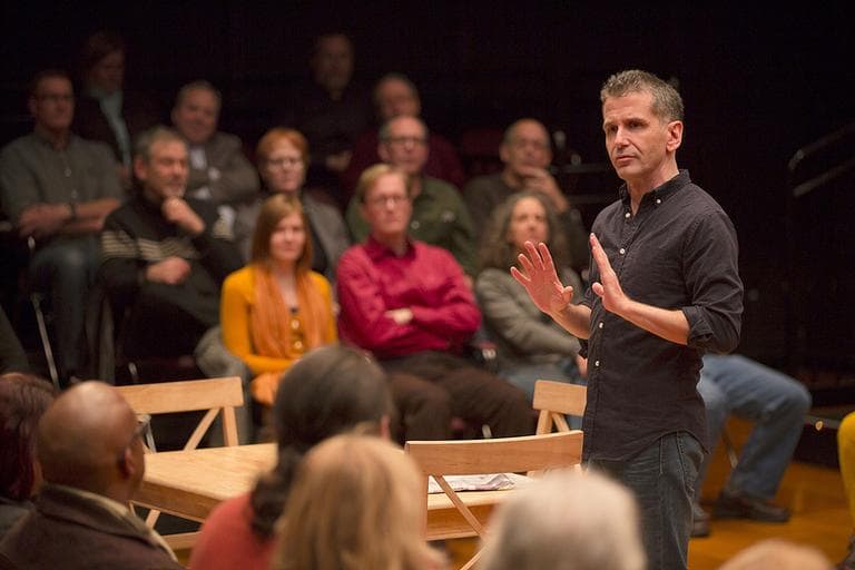 David Cromer addresses the &quot;Our Town&quot; audience. (Photo courtesy of Huntington Theatre Company / T. Charles Erickson.)