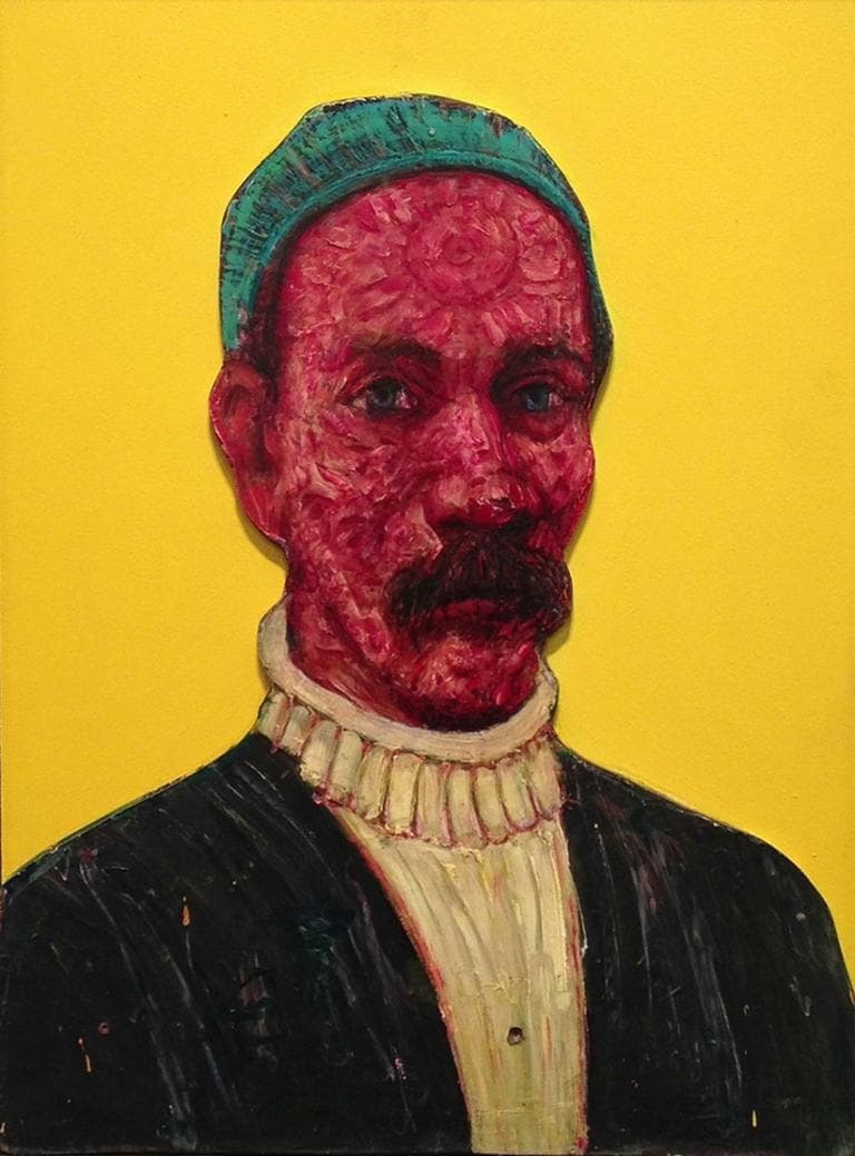 Gregory Gillespie, “Self Portrait with Yellow Background,” 1998-1999   (Courtesy of Gallery Naga)