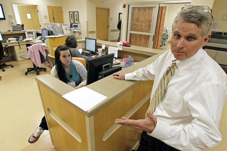 In this Oct. 11 photo, Alvin Hoover, CEO of King's Daughters Medical Center in Brookhaven, Miss., stands by the hospital's emergency room station. (Rogelio V. Solis/AP)