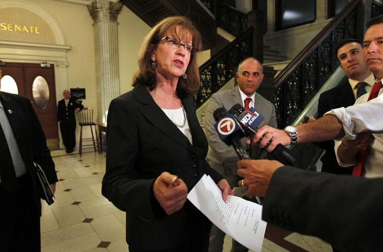 Massachusetts Senate President Therese Murray takes questions from reporters in 2011. (Steven Senne/AP)