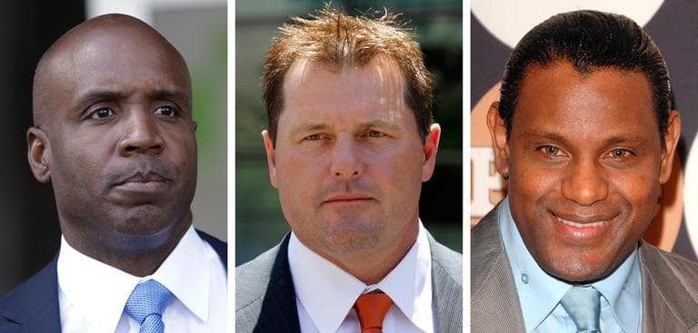 In file photos, from left: Barry Bonds, Roger Clemens and Sammy Sosa, all former baseball players who have been accused of using performance-enhancing drugs and are on the hall of fame ballot. (AP)