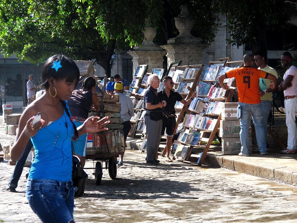 Book vendors set up stalls in the market at Plaza de Armas. Since the 90s Cubans have been selling second-hand books and periodicals from the 1940s and 50s.