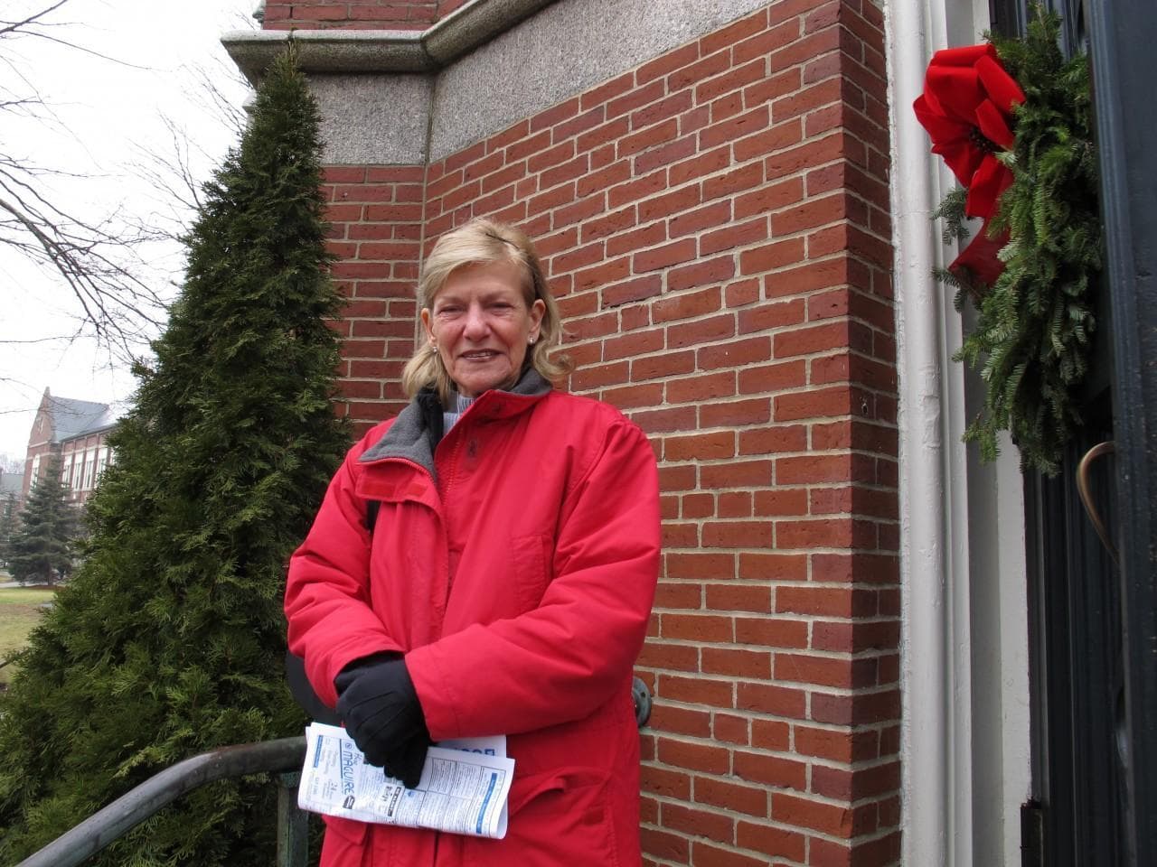 Our Lady Help of Christians parishioner Mary Cacioppo is supportive of the collaborative but worries there will be fewer Masses. (Monica Brady-Myerov/WBUR)