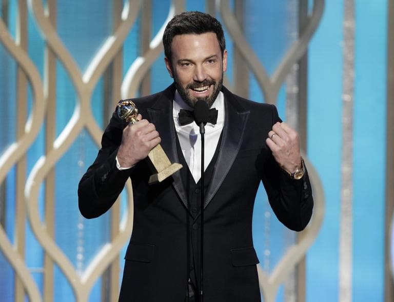 Ben Affleck with his award for best director for &quot;Argo&quot; during the 70th Annual Golden Globe Awards, Sunday in Beverly Hills, Calif. (Paul Drinkwater/NBC/AP)