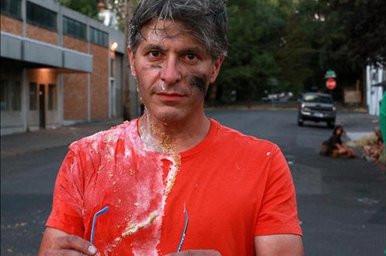 &quot;My bike joust battle paint mixed with a cream pie… don’t ask!&quot; - Geoff Edgers (Travel Channel)