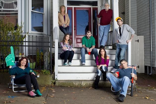 The family members who star in the new reality series &quot;Southie Rules&quot; are pictured in a promotional photo. (A&amp;E)