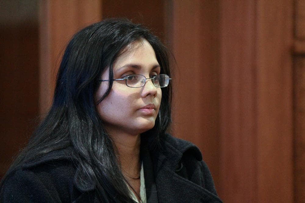Ex-state chemist Annie Dookhan at her arraignment Wednesday. (Joe Spurr/WBUR)